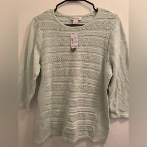 Brand New womens lightweight sweater Christopher & Banks size L light green